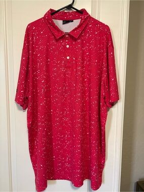 ⛳️⛳️⛳️ Men's Red Splash Polo Shirt by Sunday Swagger 🏌️🏌️🏌️